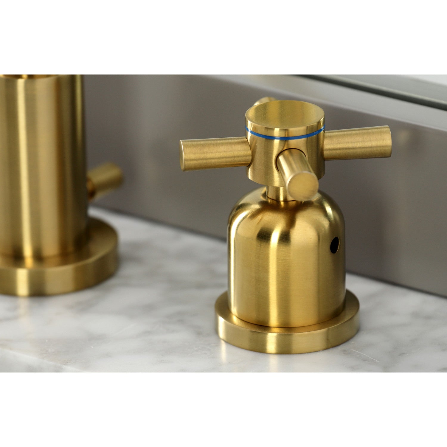 Kingston Sona FSC8923DX - Concord Two-Handle 3-Hole Deck Mount Widespread Bathroom Faucet with Brass Pop-Up, Brushed Brass — thumbnail 2